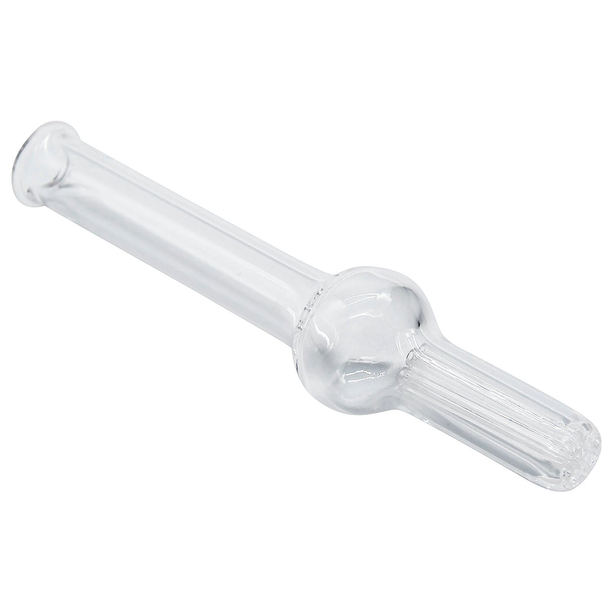 Rupert's Drop Solid Quartz Plasma Vapor Straw - 4.5" Length, Clear, Side View