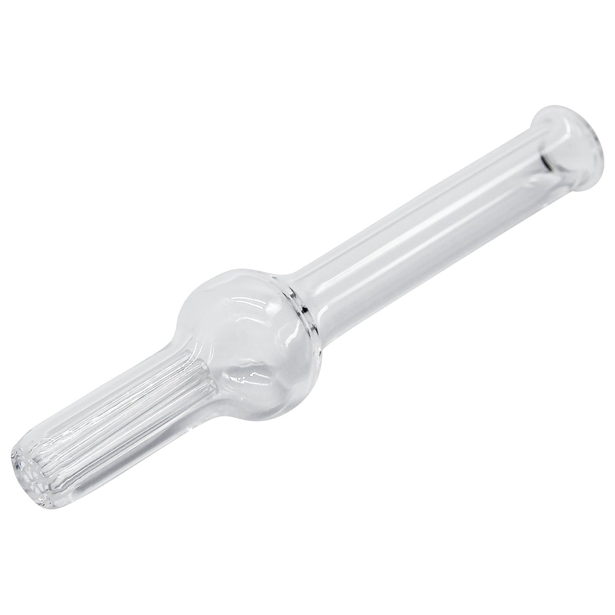 Rupert's Drop Quartz Plasma Vapor Straw, 4.5" Length, Solid Quartz, Side View