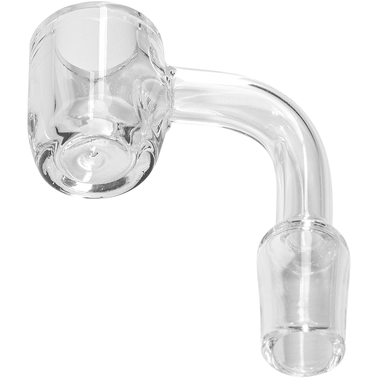 Rupert's Drop Quartz Banger with 45 Degree Male Joint at 14mm for Dab Rigs, Side View