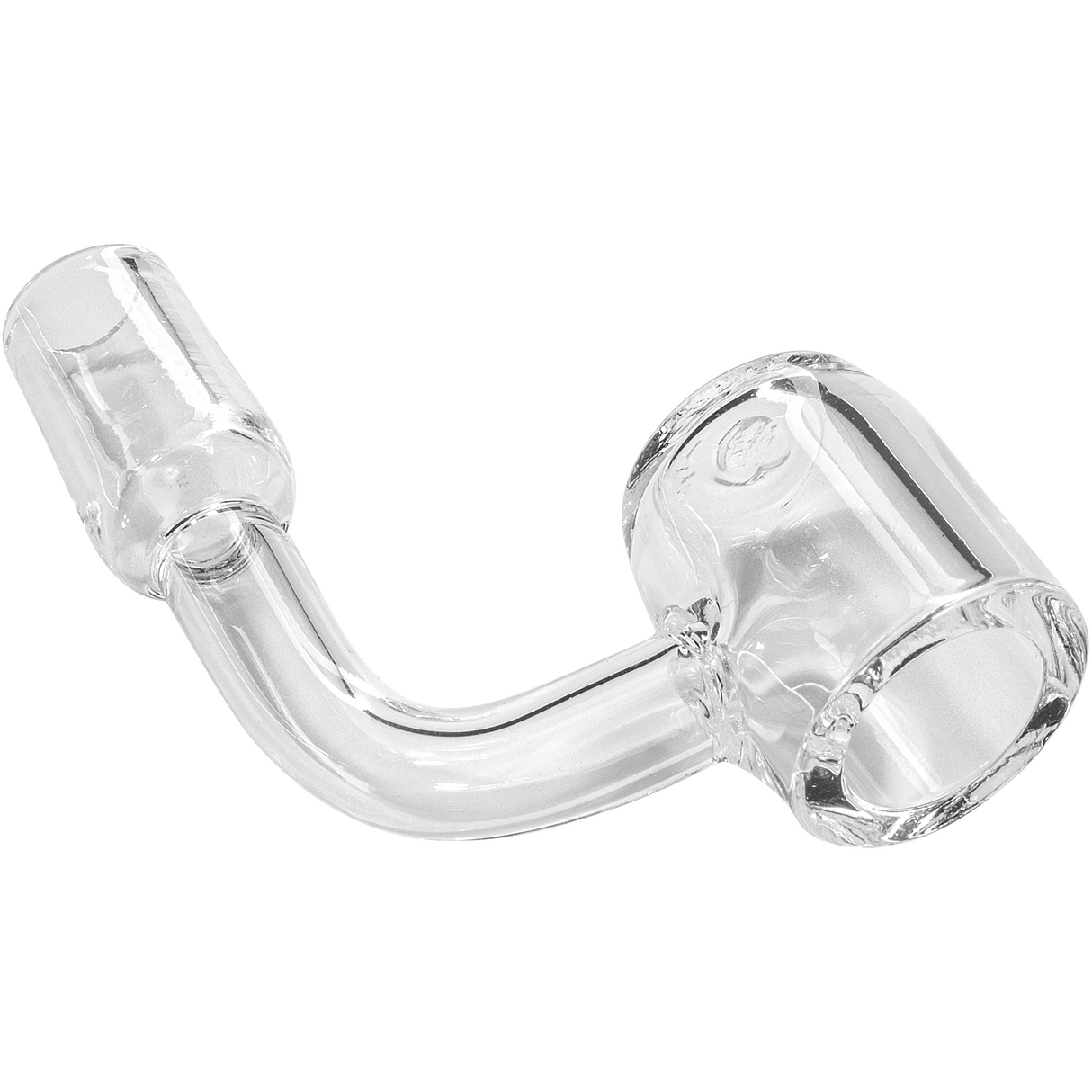 Rupert's Drop Quartz Banger - 45 Degree Male Joint, 14mm - Clear, Side View