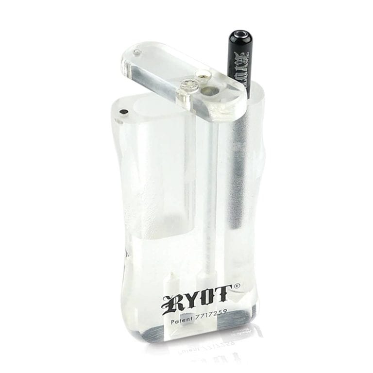 RYOT Acrylic Magnetic Dugout with Poker - Clear Variant - Angled Front View