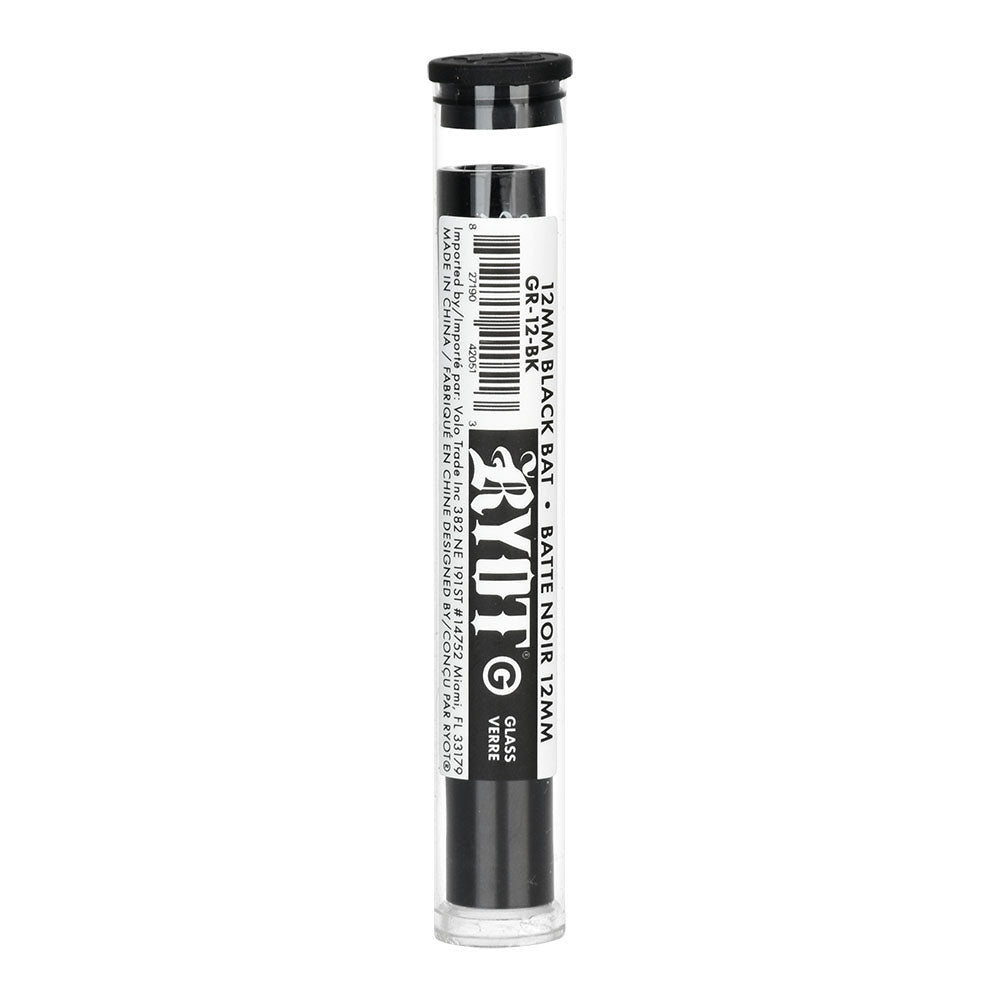 RYOT Black Glass Chillum Pipe Bundle, 3.5" Hand Pipes, Borosilicate Glass, Front View