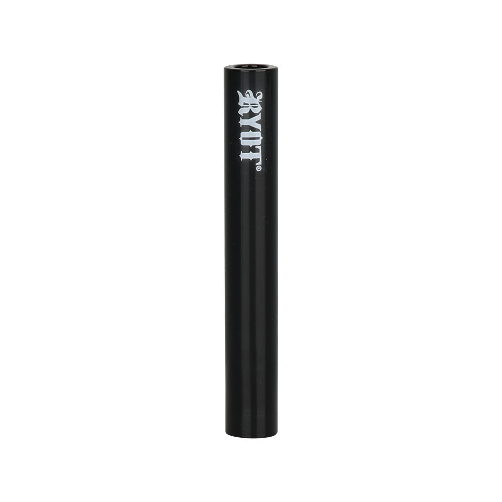 RYOT Black Borosilicate Glass Chillum Pipe, 3.5", Front View on White Background