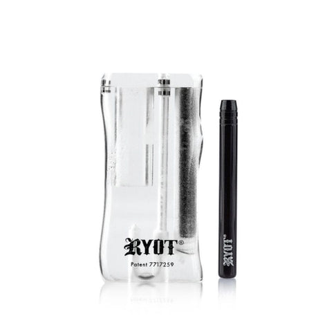 RYOT Large 3" Acrylic Taster Box with Magnetic Lid and Matching Taster, Front View