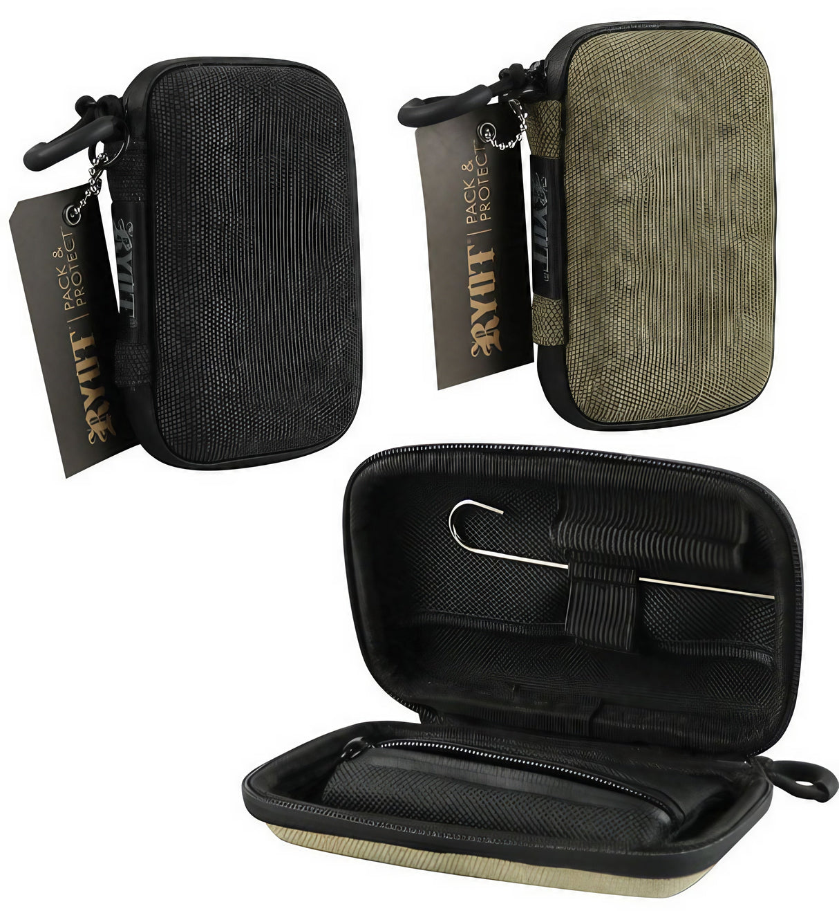 RYOT SmellSafe Hardshell Krypto-Kit in assorted colors with zipper and storage compartments