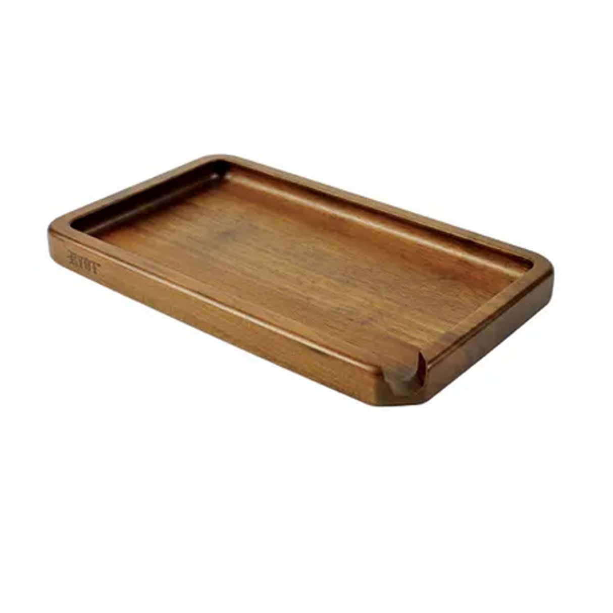 RYOT Solid Wood Walnut Rolling Tray, 11" x 7", Elegant Finish, Top View