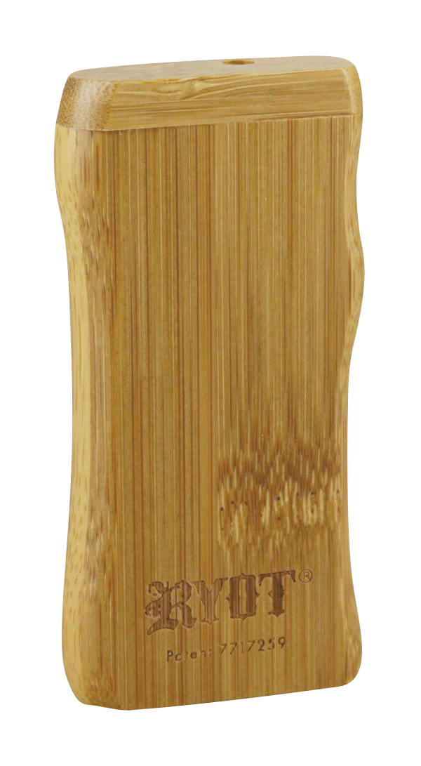 RYOT Wooden Magnetic Taster Box, 4.25" Hand Pipe for Dry Herbs, Front View