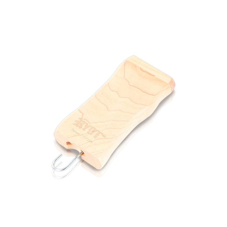 RYOT Wooden Magnetic Taster Box in Maple - Top View for Dry Herbs with Chillum Design