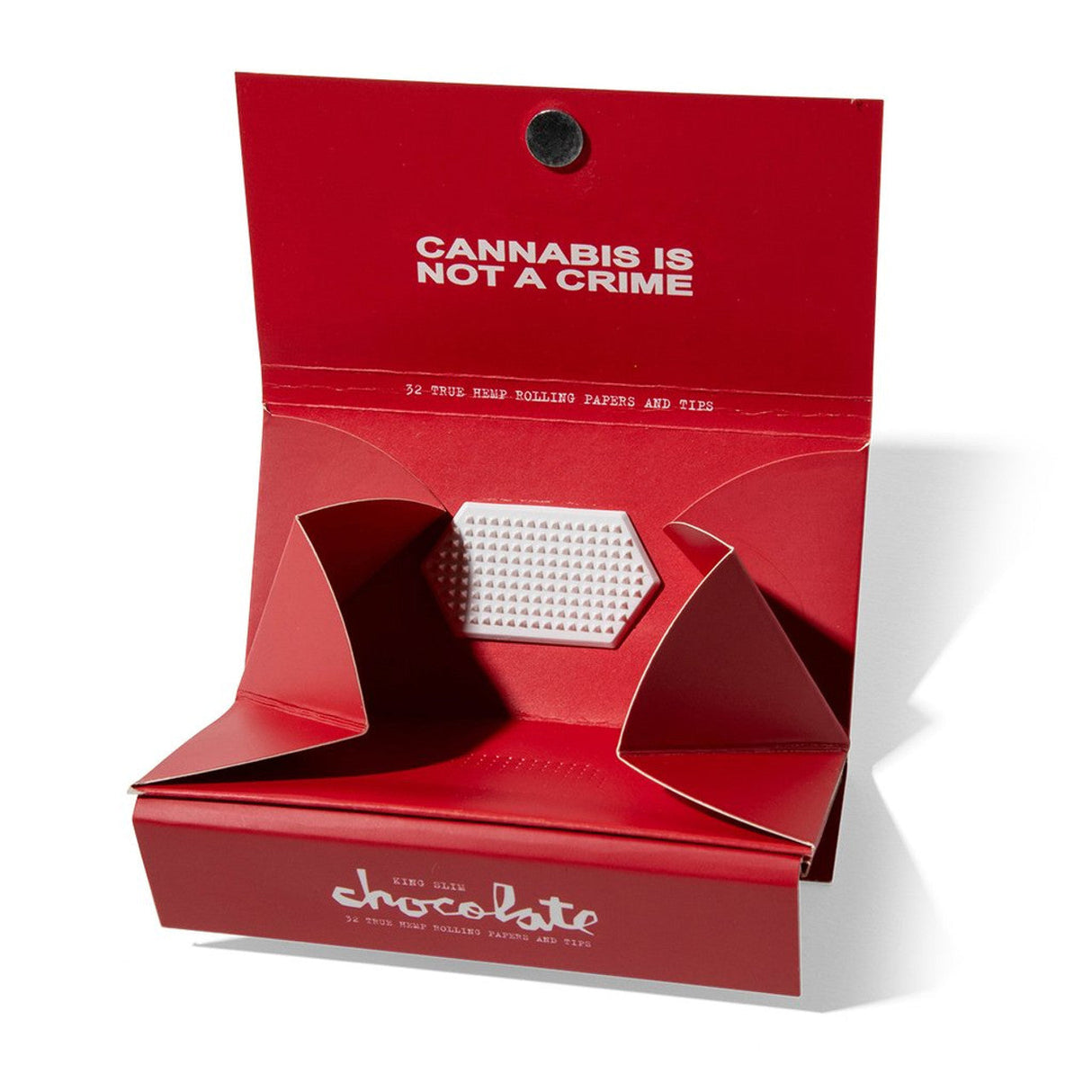 RYOT x Chocolate hemp rolling papers with built-in grinder in display box