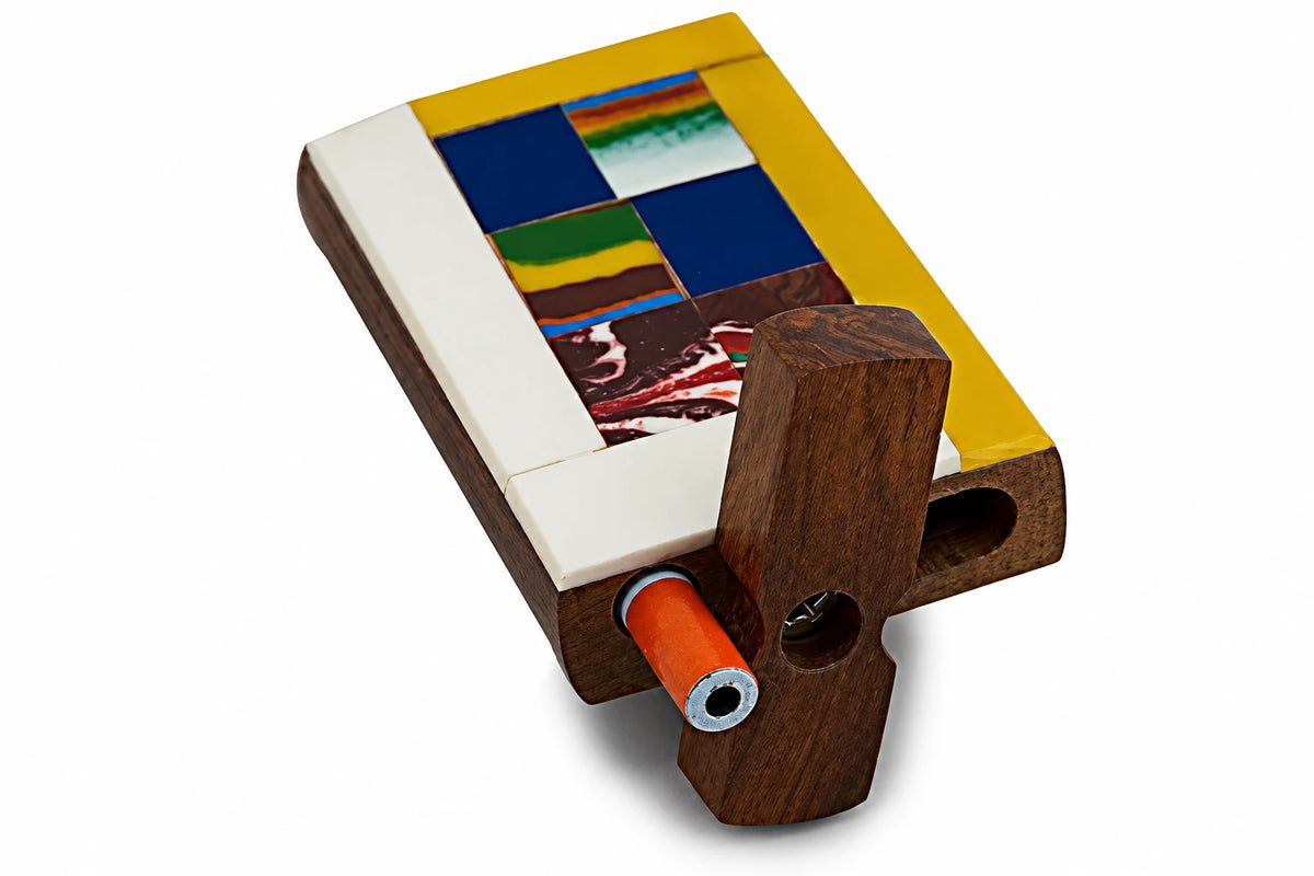 Handmade Wooden Abstract Tiles Dugout w/ One Hitter