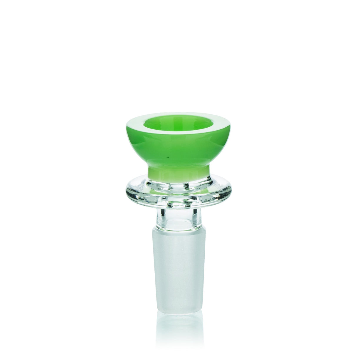 Lucky Goat 14mm Colored Glass Bowl Piece in Green - Front View on White Background