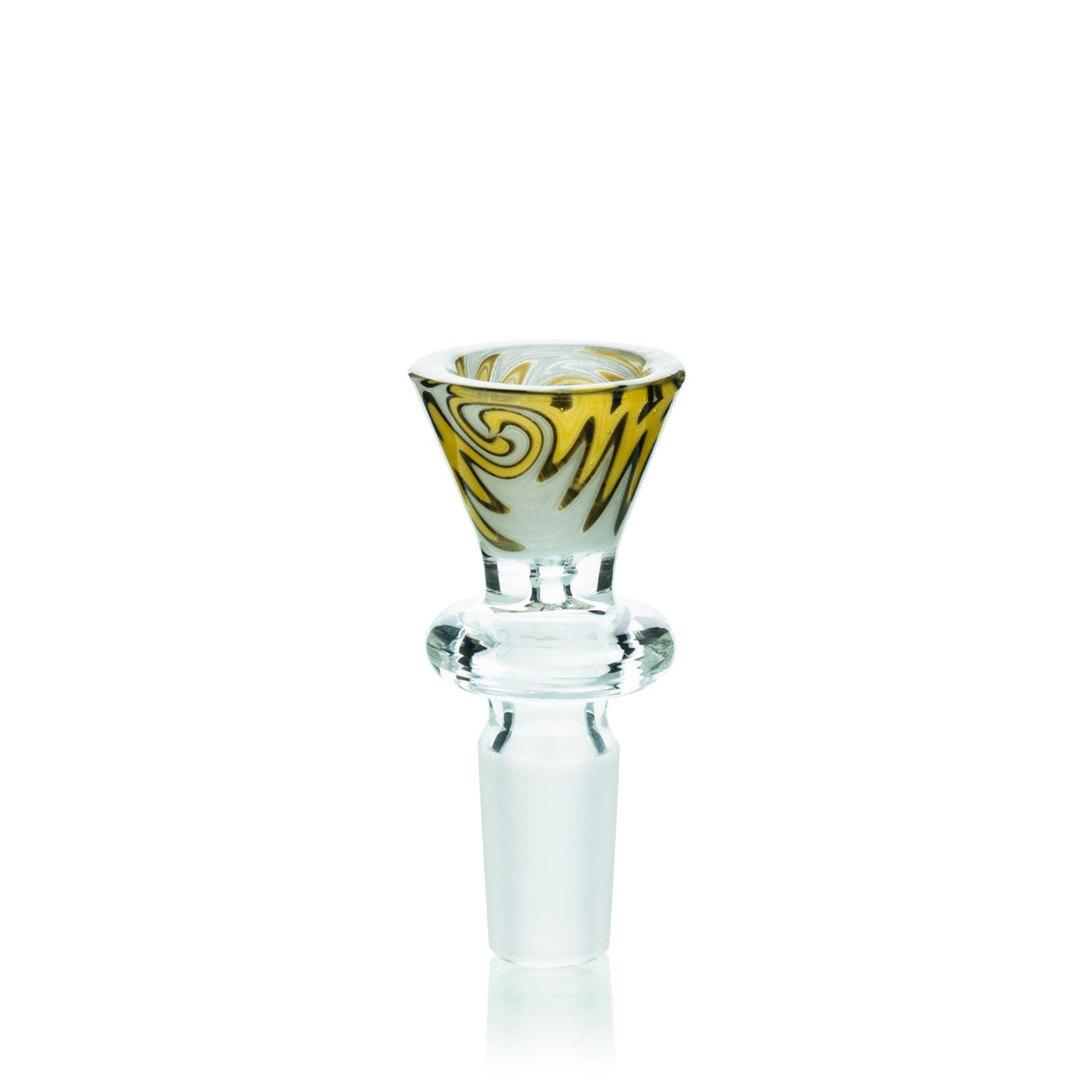 Lucky Goat Reversal Glass Bowl 14mm - Front View with Colored Swirl Design