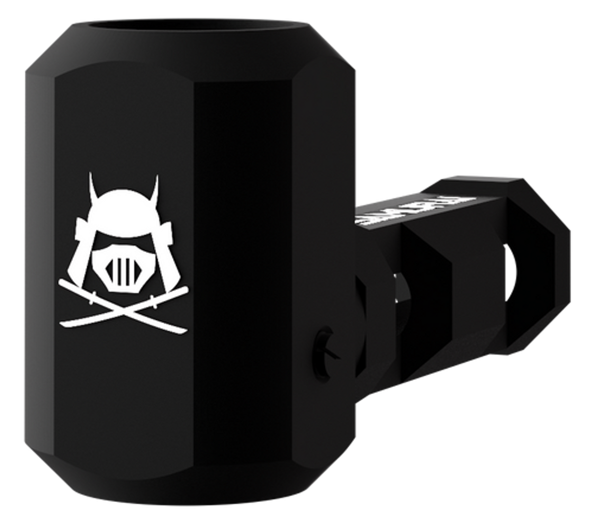 Samurai Blaze Sumo Pipe in black, compact and portable metal design with silicone exterior, side view