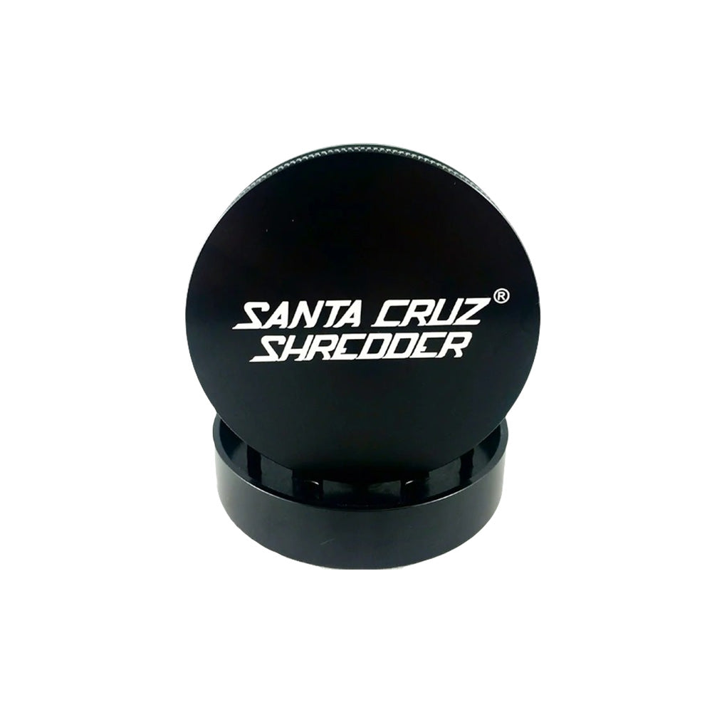 Santa Cruz Shredder Medium 2-Piece Grinder in Black - Compact Metal Herb Grinder