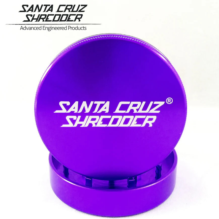 Santa Cruz Shredder Medium 2pc Grinder in Purple - Front View on White Background
