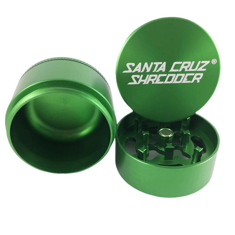 Santa Cruz Shredder Small 3pc Grinder in Green, Compact Aluminum Design, Portable and Durable
