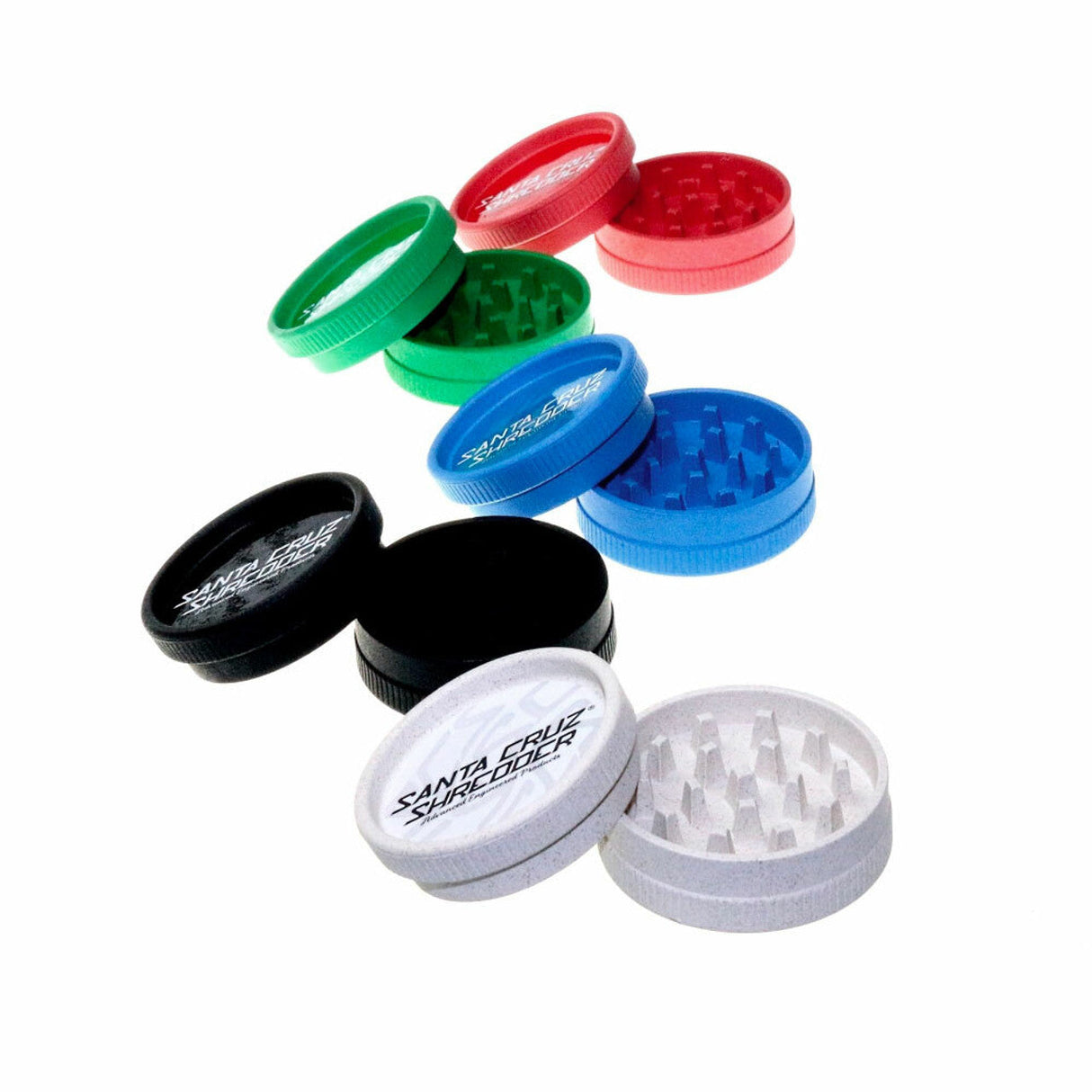 Assorted Santa Cruz Shredder Hemp 2 Piece Grinders with SCS Logo, Biodegradable, Portable