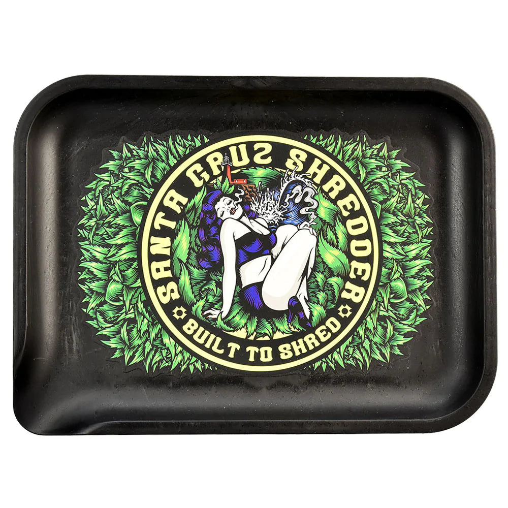 Santa Cruz Shredder Hemp Tray, Black, Portable Design, 7.75" x 5.75", Eco-Friendly