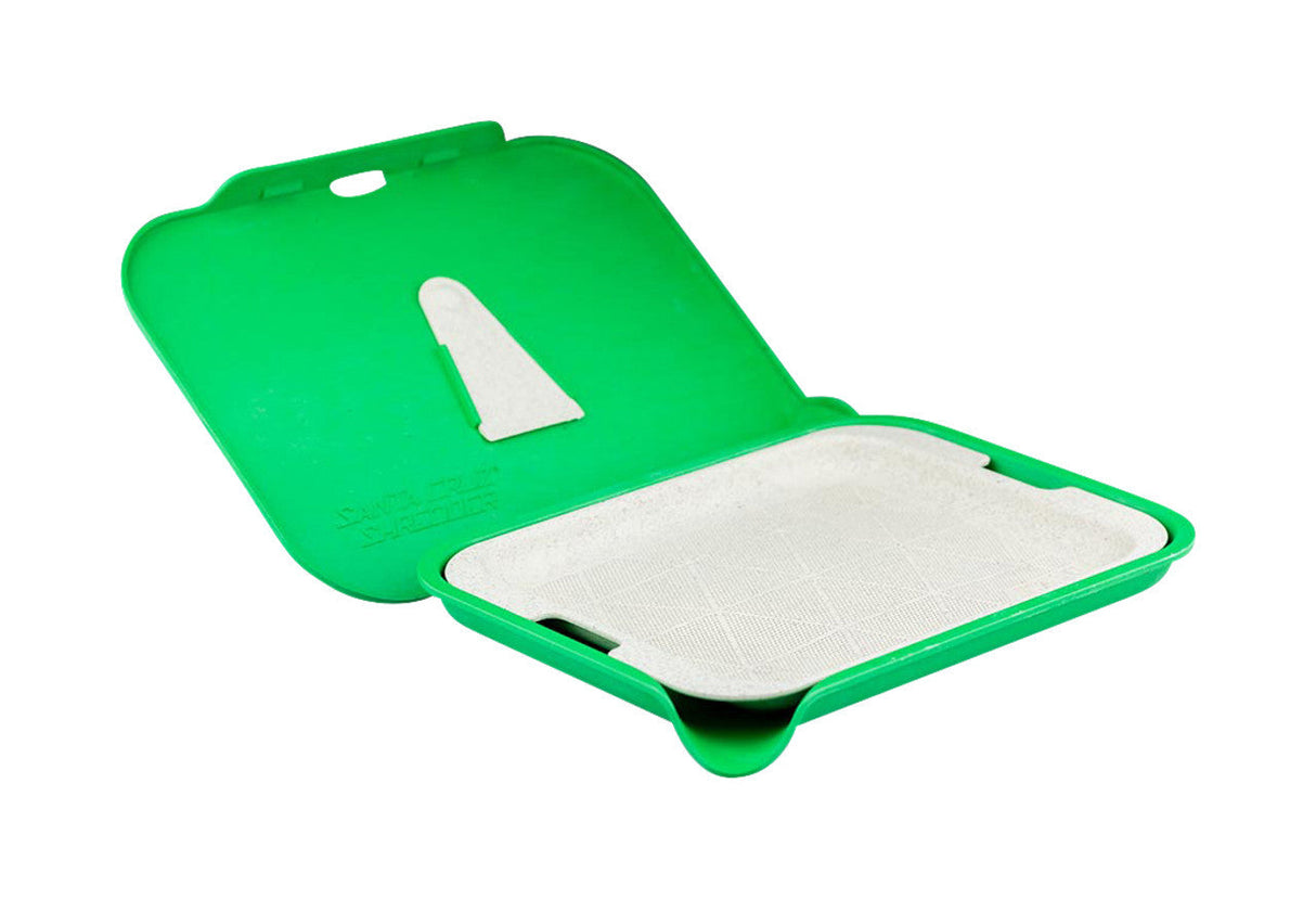 Santa Cruz Shredder Small Hemp Sifter Kit in green, open view showing sifting screen