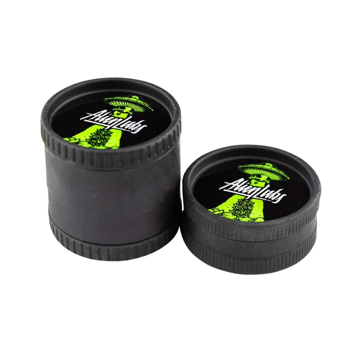 Santa Cruz Shredder X Alien Labs Hemp 4-Piece Grinder in Black/Lime, USA-Made, For Dry Herbs