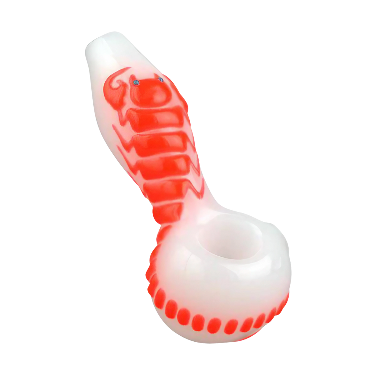 Scorpion Glow in the Dark Spoon Pipe, 4.25" Borosilicate Glass, Heavy Wall