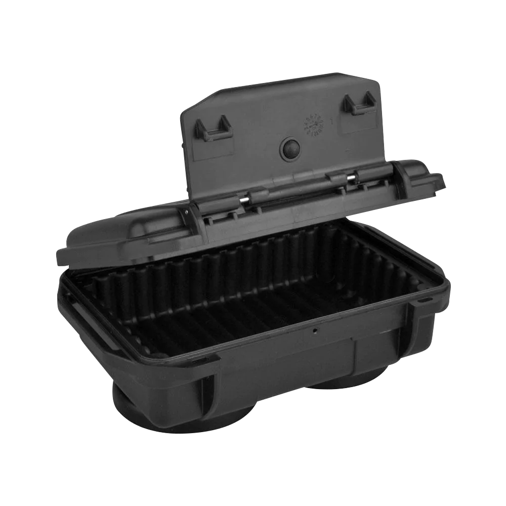 Secret Safe Extra Large Black Plastic Case with Vacuum Seal and Rubber Padding, Open Front View