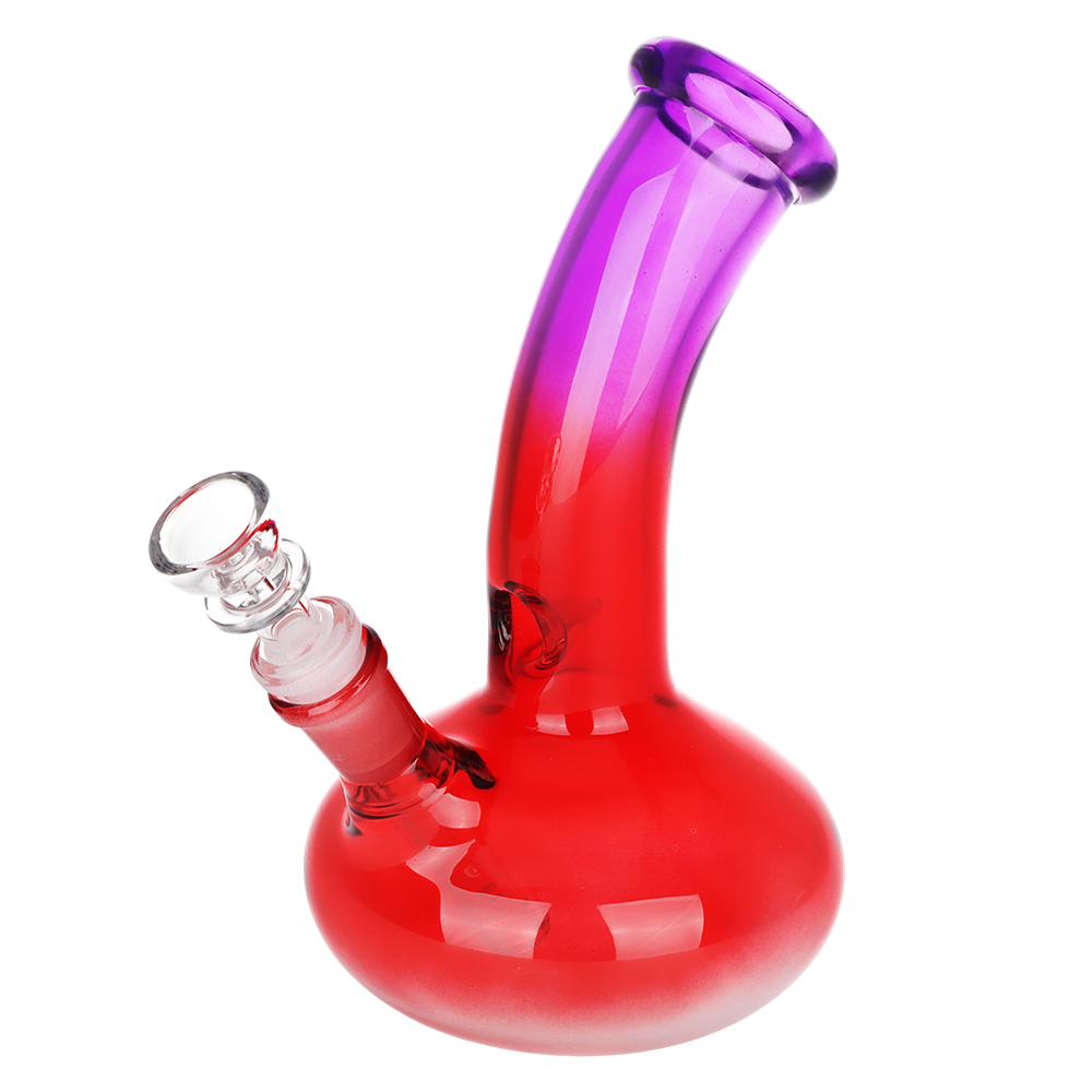 SeshGear Bent Neck Ombre bundle includes a removable diffuser downstem and a 14mm male herb slide