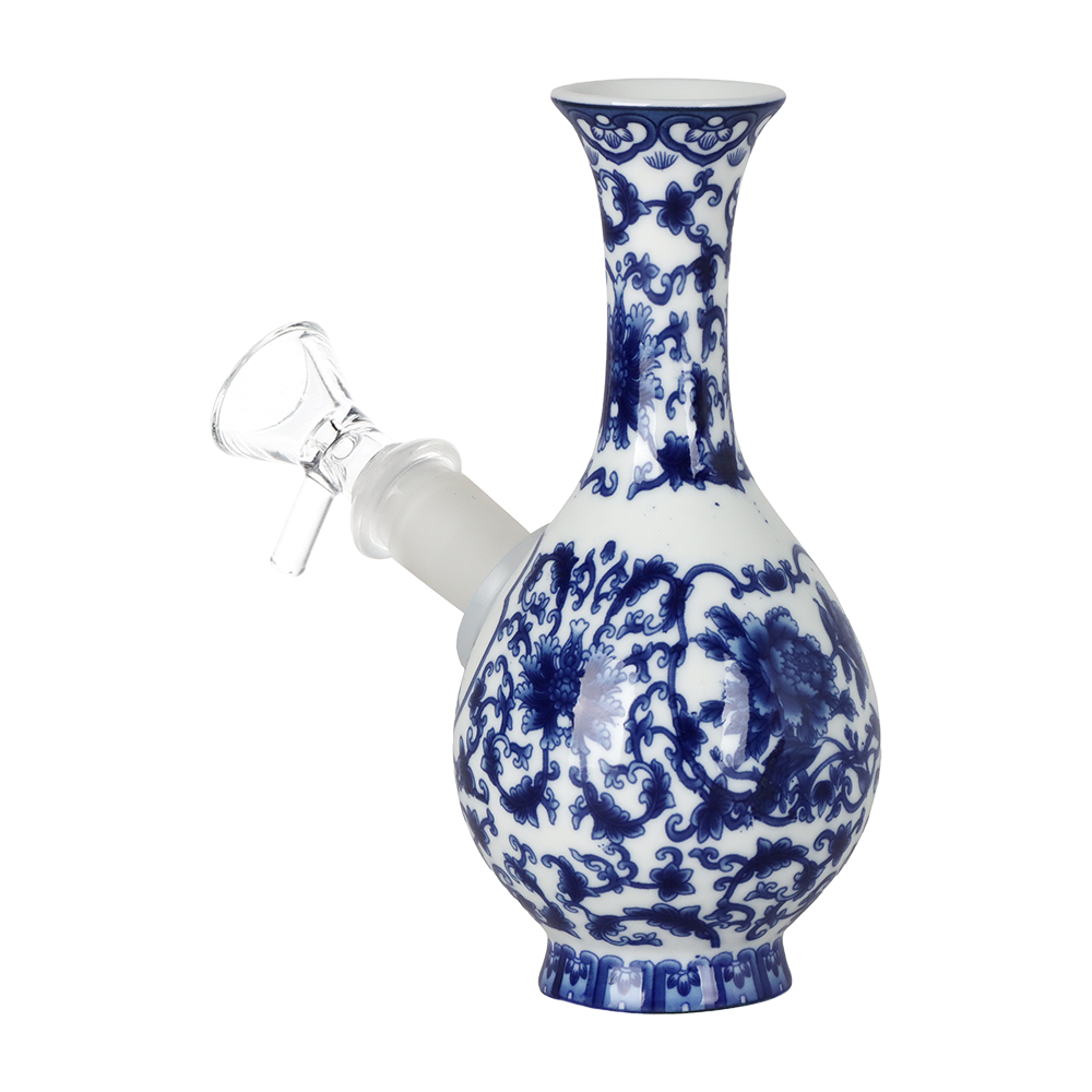 SeshGear Chinese Vase Ceramic Water Pipe | Bubble Base | 5.75" | 14mm F