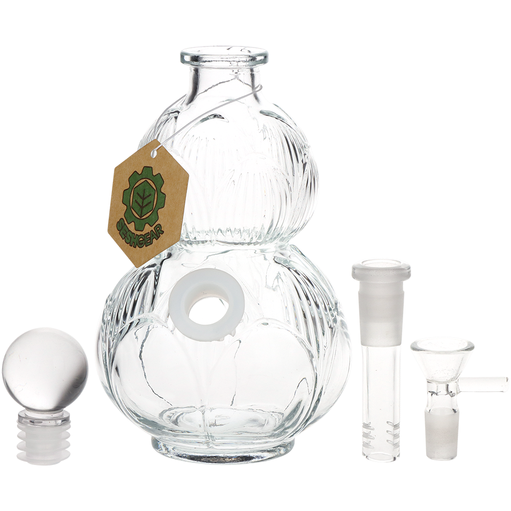 SeshGear Clear Vintage Gourd Glass Water Pipe | 8" | 14mm F
