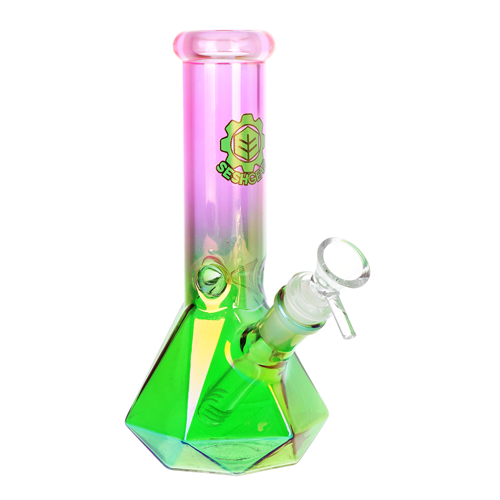 SeshGear Diamond Base Beaker Ombre Glass Water Pipe | 7.75" | 14mm F