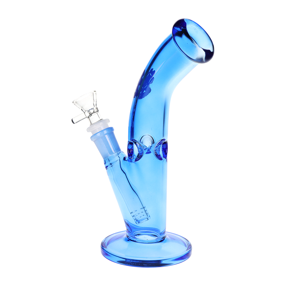 SeshGear Lean Back Bent Tube Colored Glass Water Pipe | 9" | 14mm F