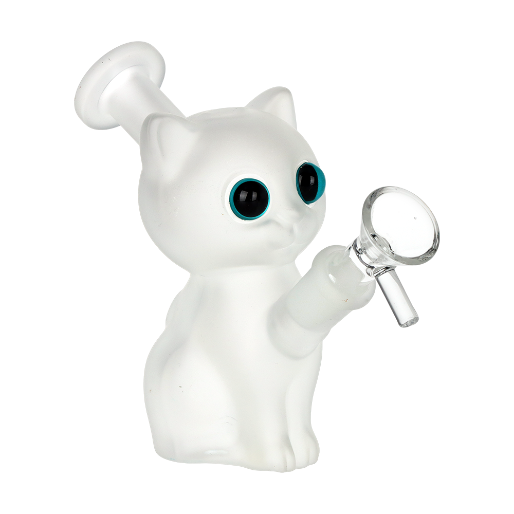 SeshGear Mesmerizing Kitty Glass Water Pipe | 4.75" | 14mm F | Assorted Colors | 2pc Set