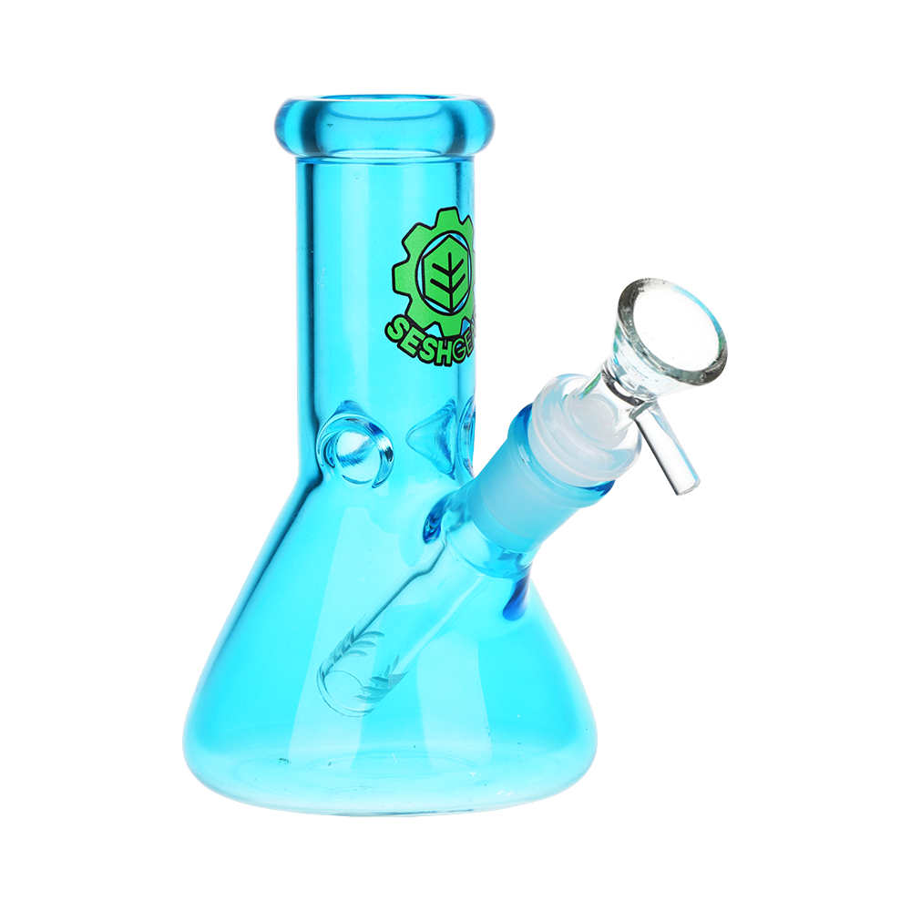 SeshGear Shorty Beaker Color Glass Water Pipe | 5.75" | 14mm F