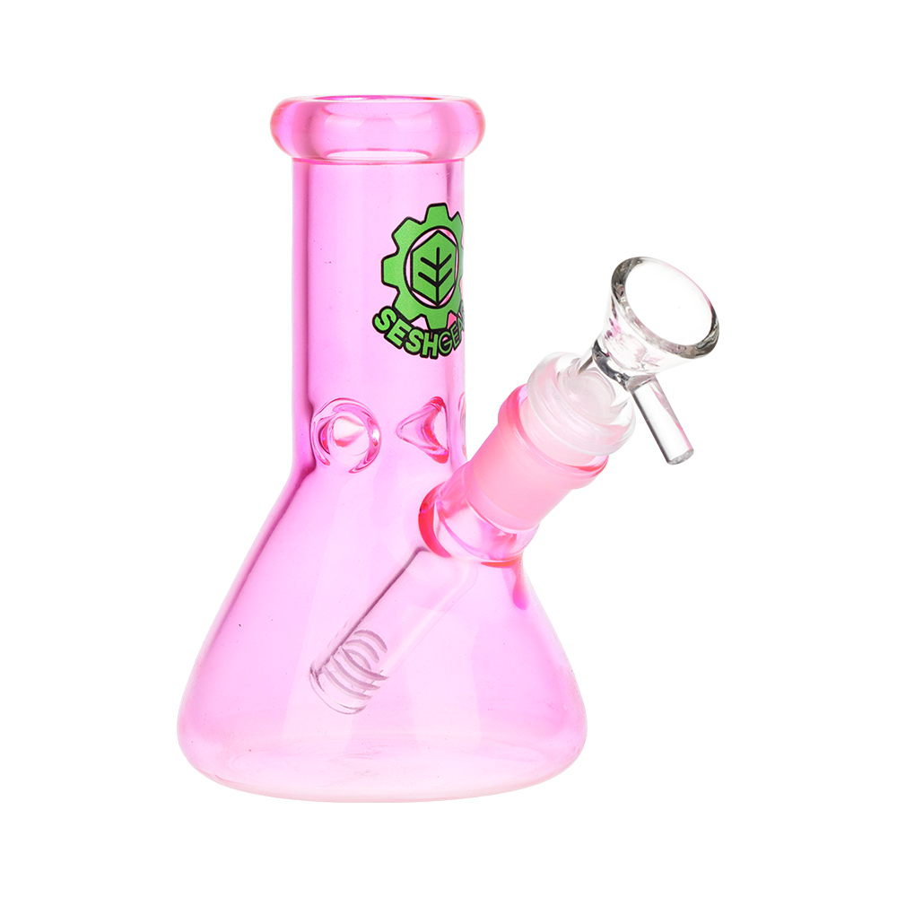 SeshGear Shorty Beaker Color Glass Water Pipe | 5.75" | 14mm F