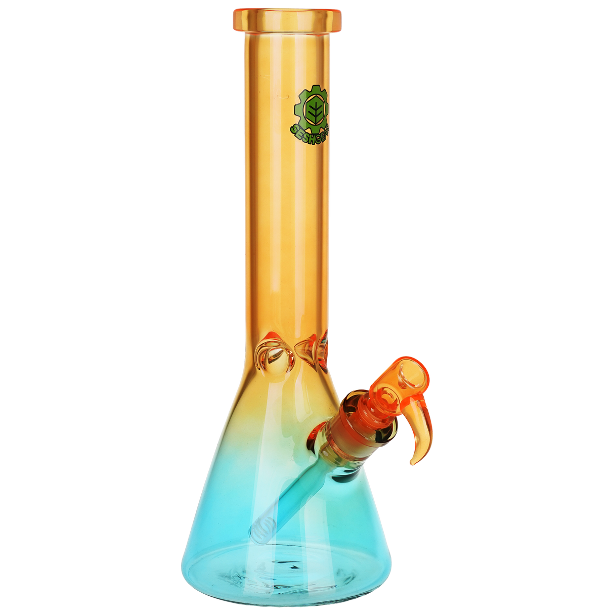 Seshgear Straight Up Beaker Glass Water Pipe | 13.75" | 14mm F | Assorted Colors | 3ct Bundle