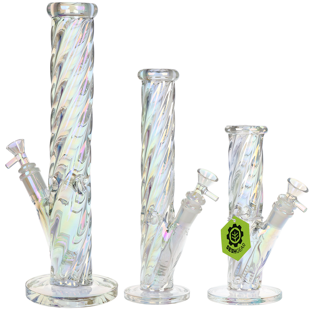 SeshGear Twist Straight Tube Glass Water Pipe | 14mm F