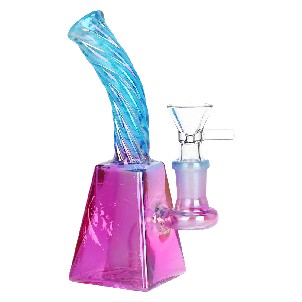 SeshGear Twisted Up bong with a fixed diffuser downstem and a 14mm male herb slide for dry herb