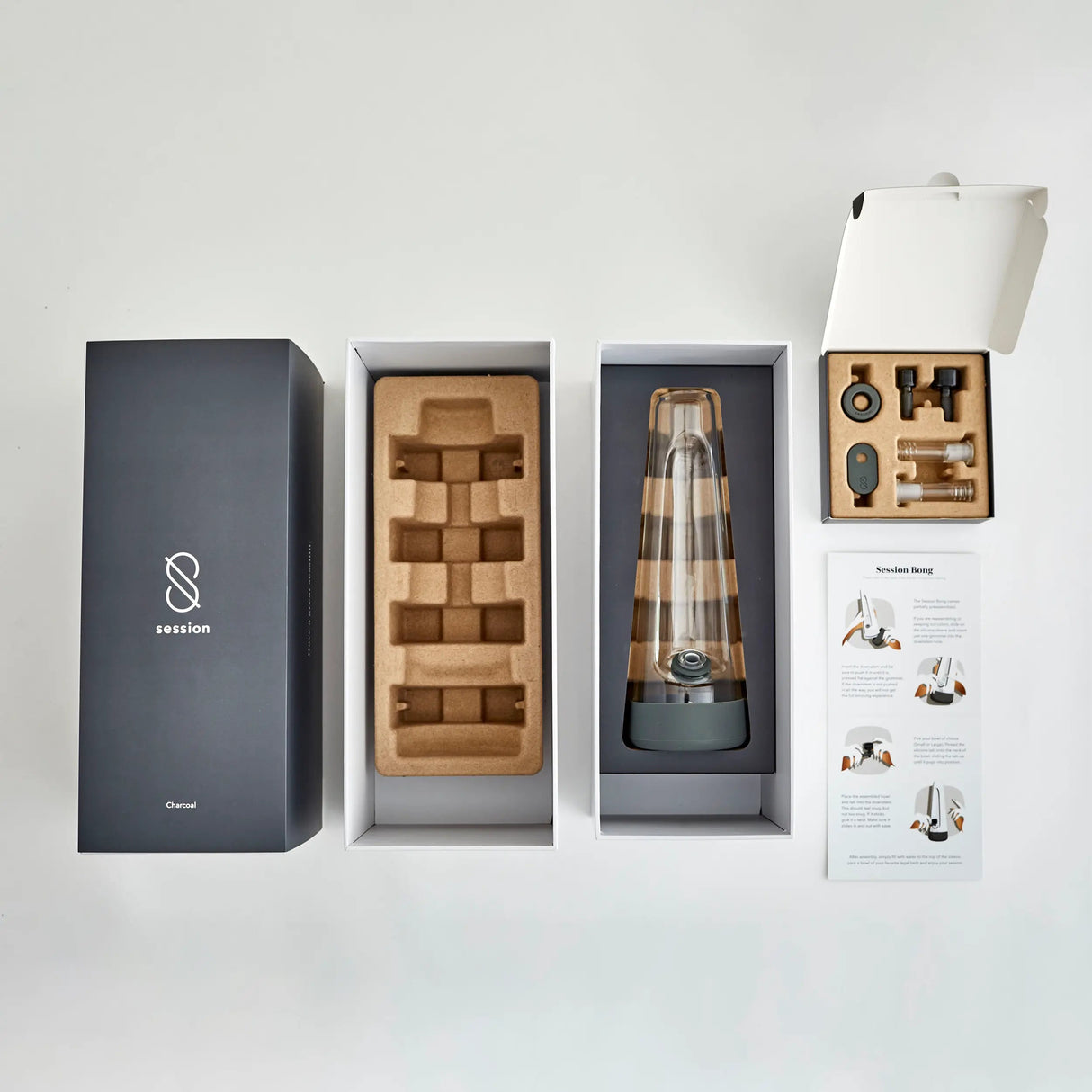 Session Goods Designer Bong | 10" Sleek Borosilicate Glass with Silicone Footer