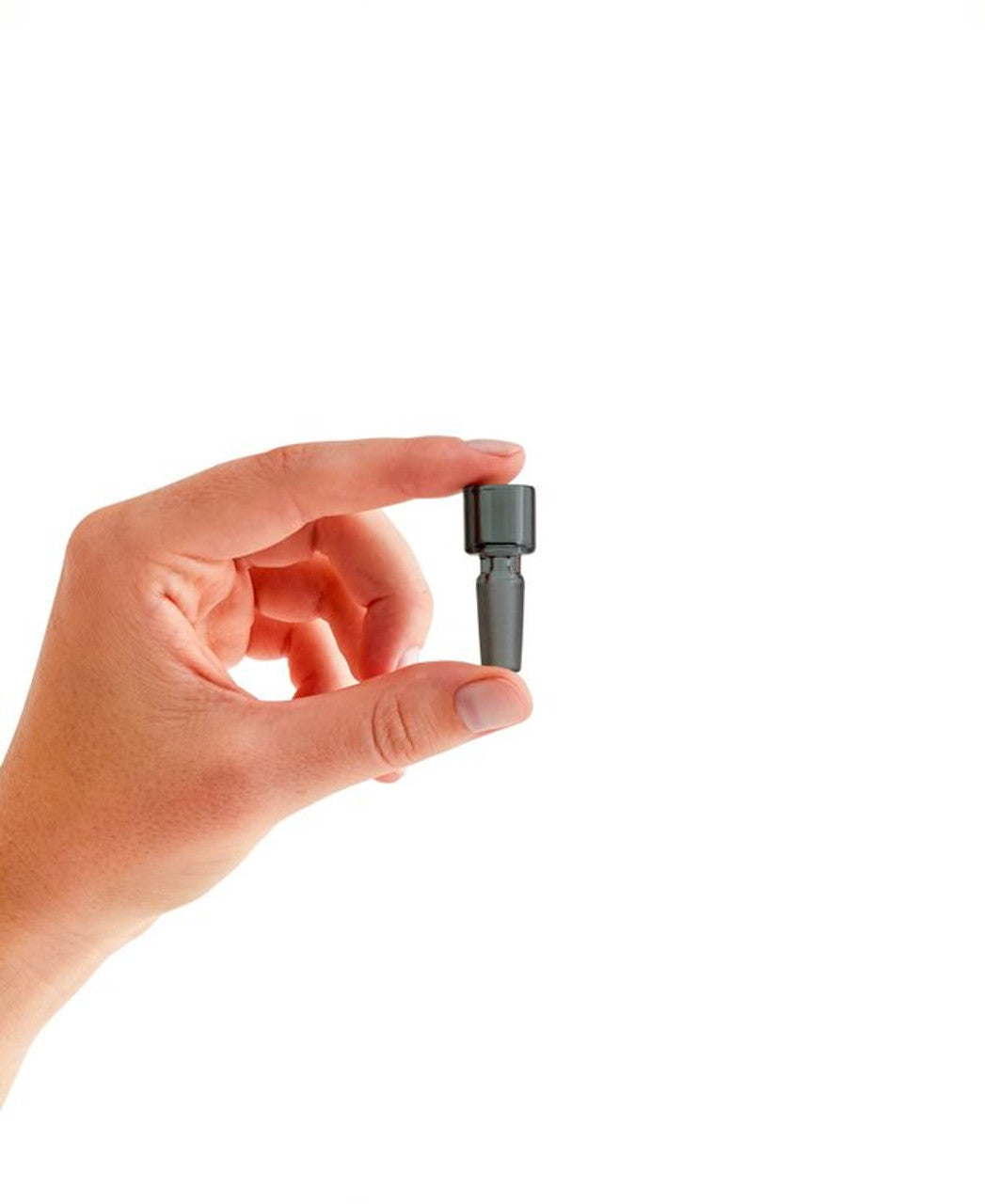 Session Goods Small Bowl Water Pipe Replacement in gray, 2-pack, held between fingers