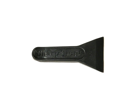 Sharpstone black plastic pollen scraper, compact design for dry herb grinders, top view