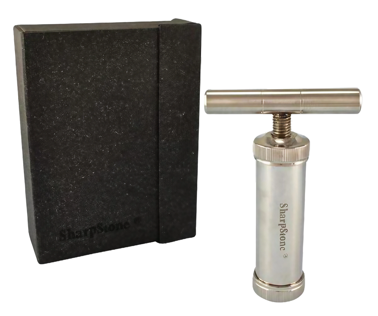 Sharpstone T-Style Press with Case - Silver, Portable Aluminum Herb Press