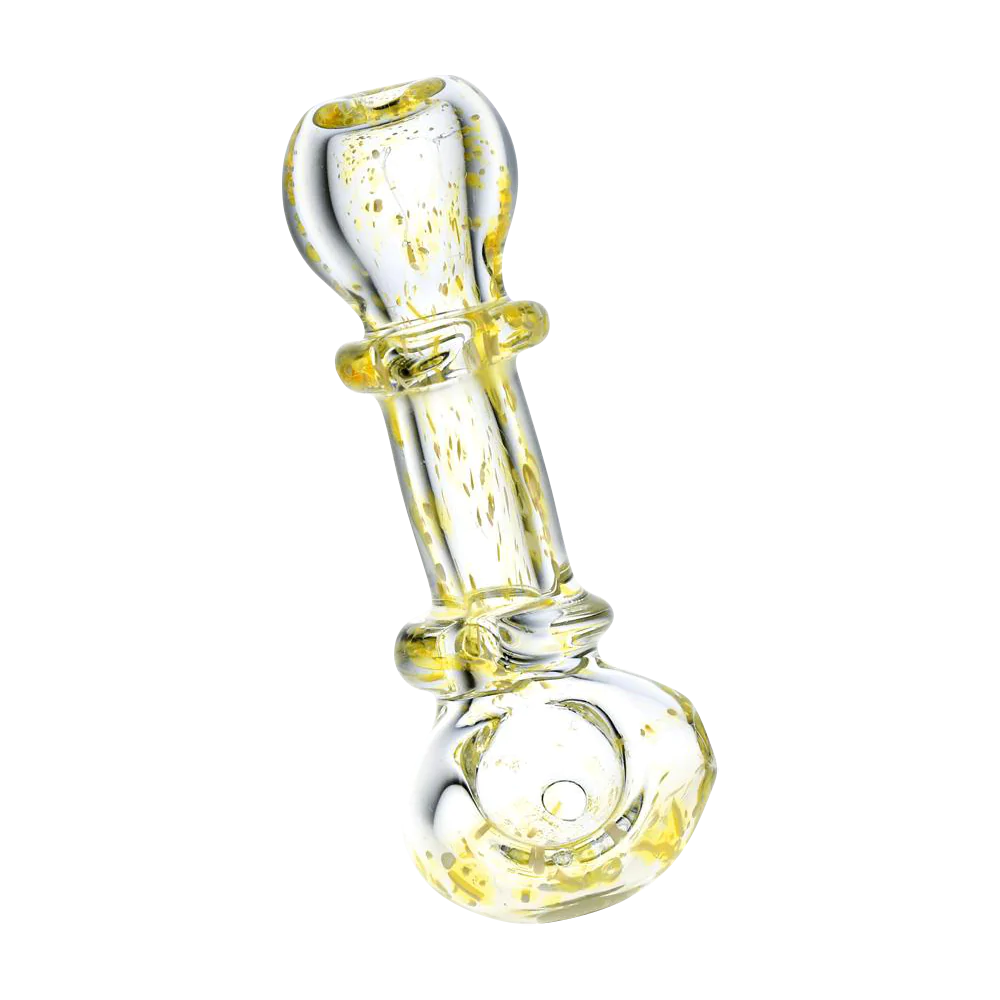Shattered Reflections Clear Glass Hand Pipe, 4" Spoon Design, Portable for Dry Herbs