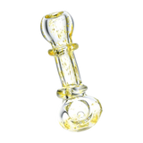Shattered Reflections Clear Glass Hand Pipe, 4" Spoon Design, Portable for Dry Herbs