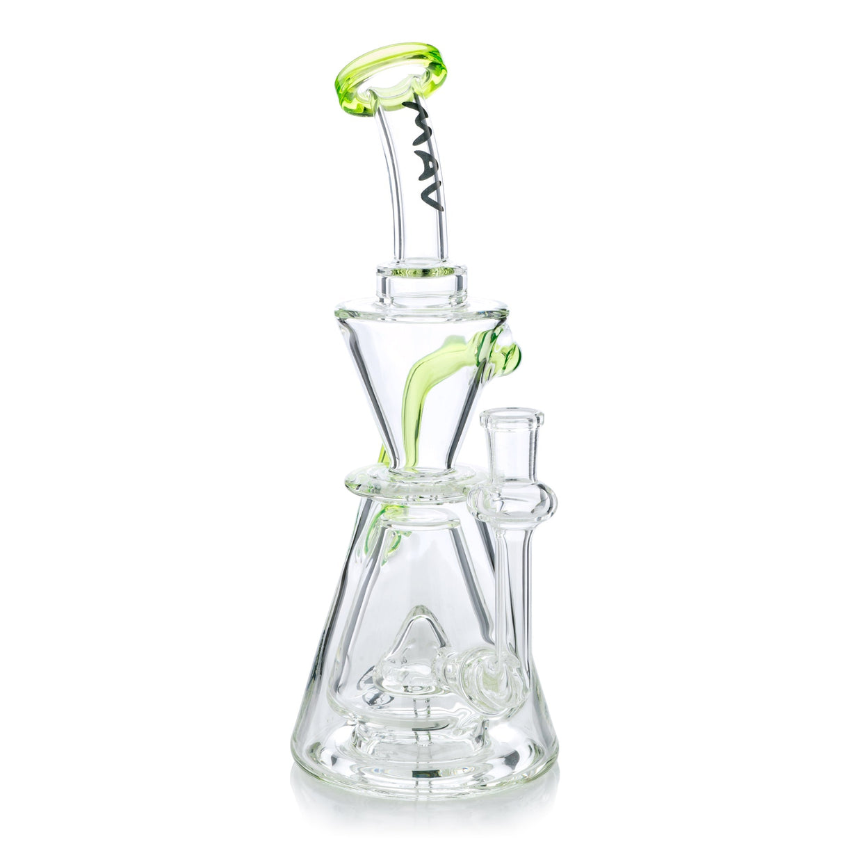 MAV Glass 9" Showerhead Beaker Recycler Dab Rig with 14mm Banger - Front View