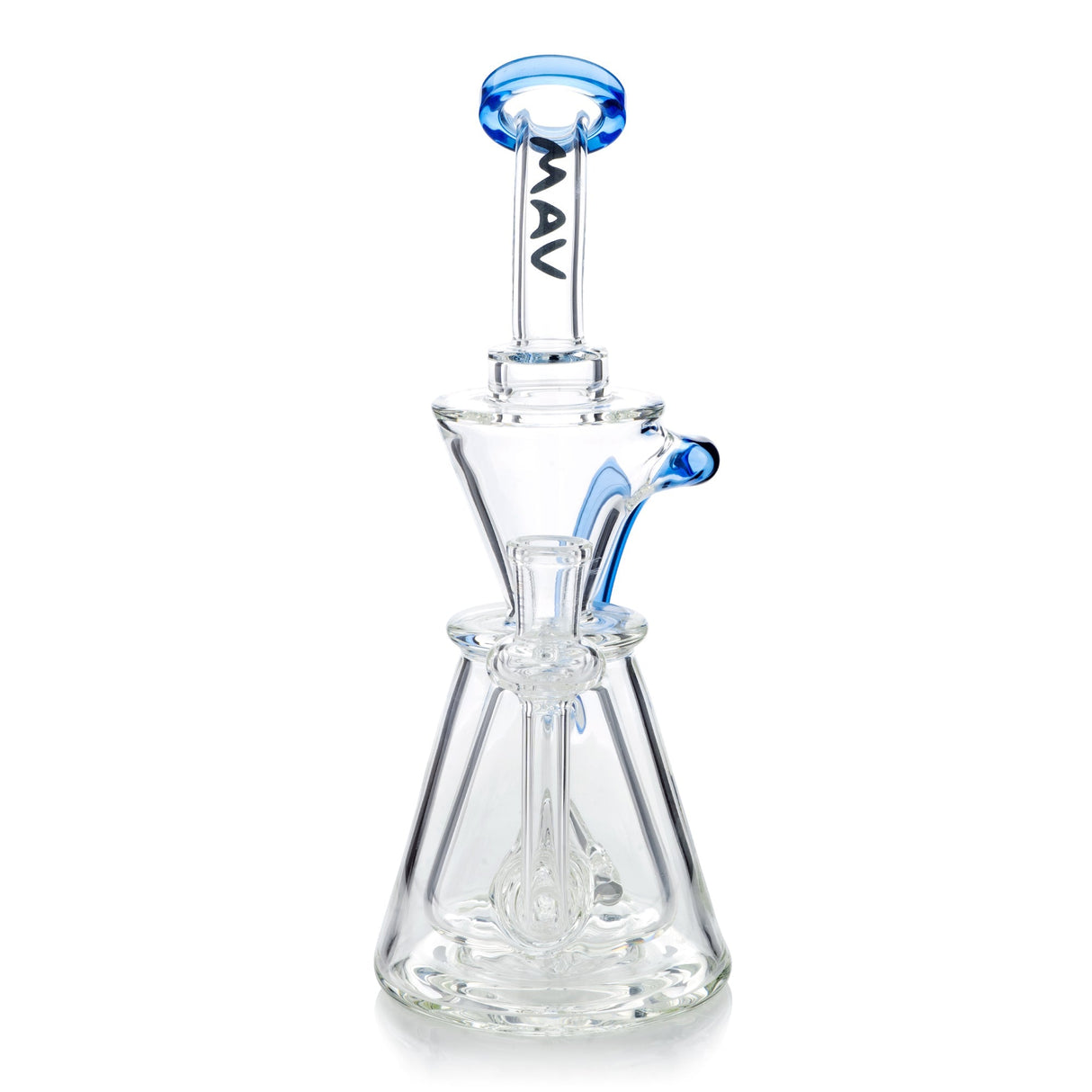 MAV Glass Showerhead Beaker Natural Recycler Vernon Dab Rig - Front View