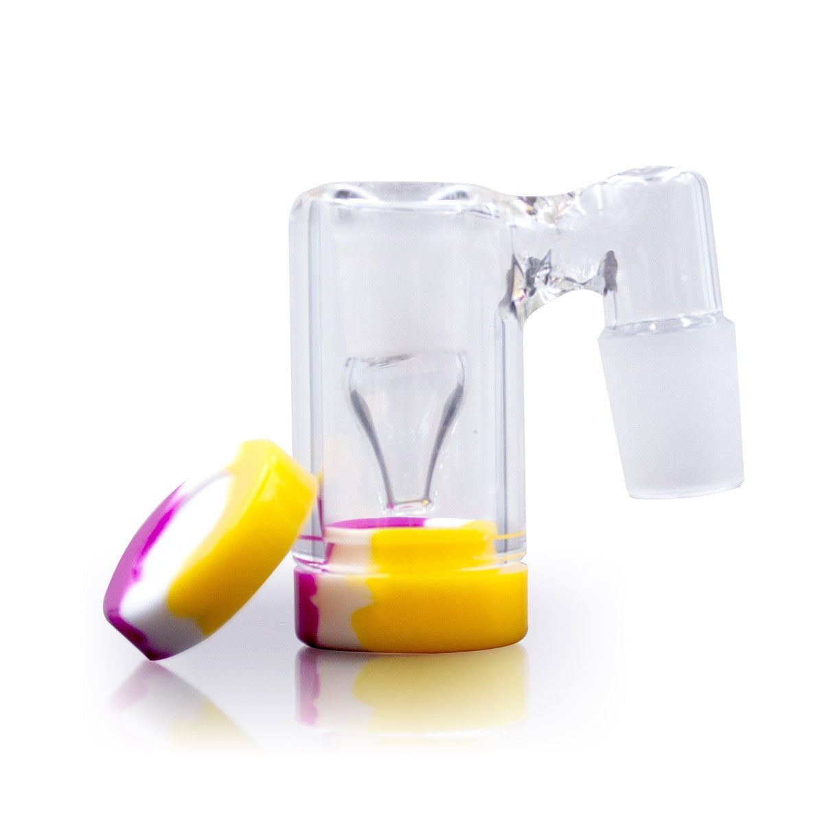 Silicone Container Reclaim Catcher 90 degree, 18mm Male to 14mm Female, Front View