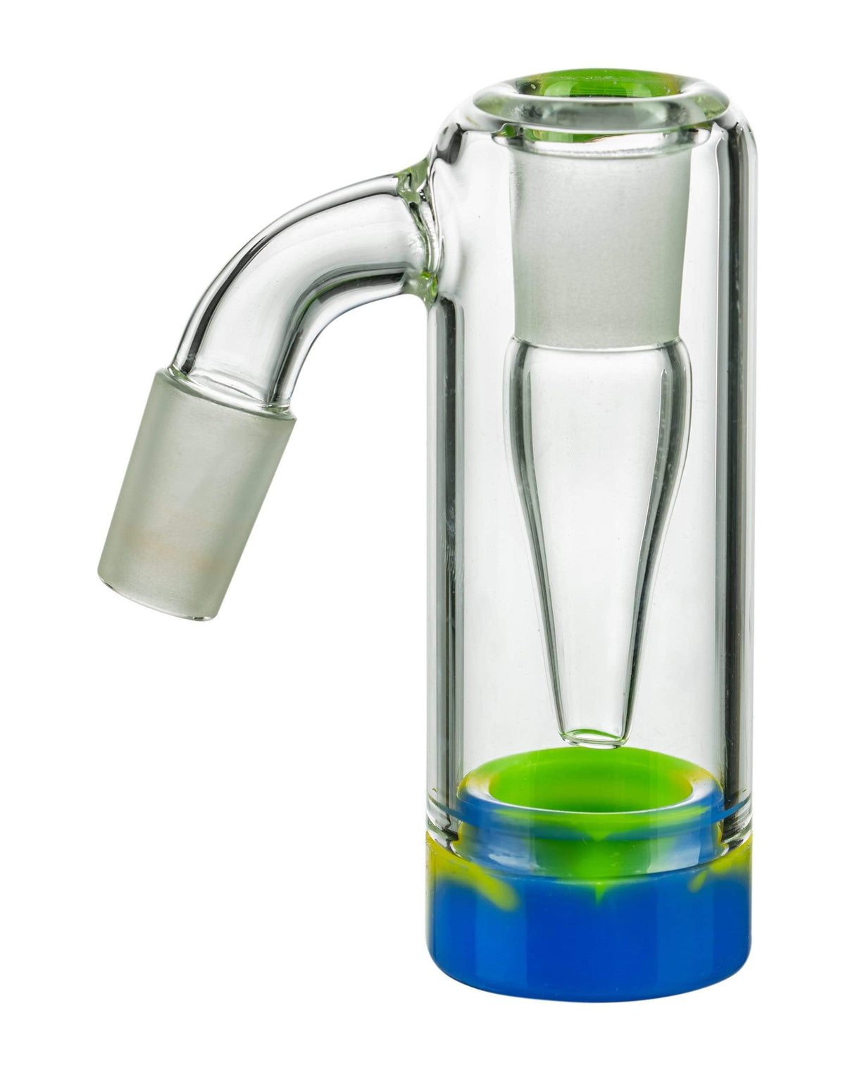 Valiant Distribution Silicone Jar Reclaimer for Dab Rigs, 14mm Male 45 Degree, Clear with Assorted Colors