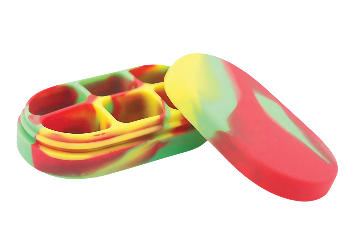 Colorful Silicone Multi-Drawer Concentrate Container, 4" x 2", ideal for storage