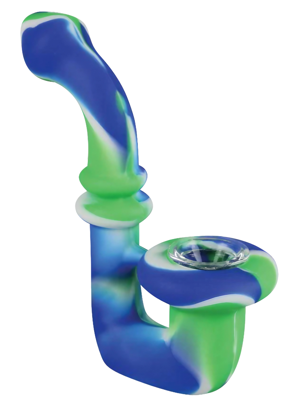 Colorful Silicone Saxophone Sherlock Hand Pipe with Glass Bowl, Durable & Portable