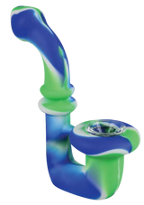 Colorful Silicone Saxophone Sherlock Hand Pipe with Glass Bowl, Durable & Portable